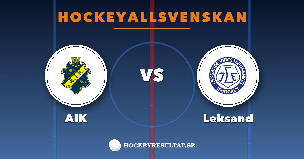 Hockeyallsvenskan: AIK – Leksand. Grafik: Hockeyresultat.se