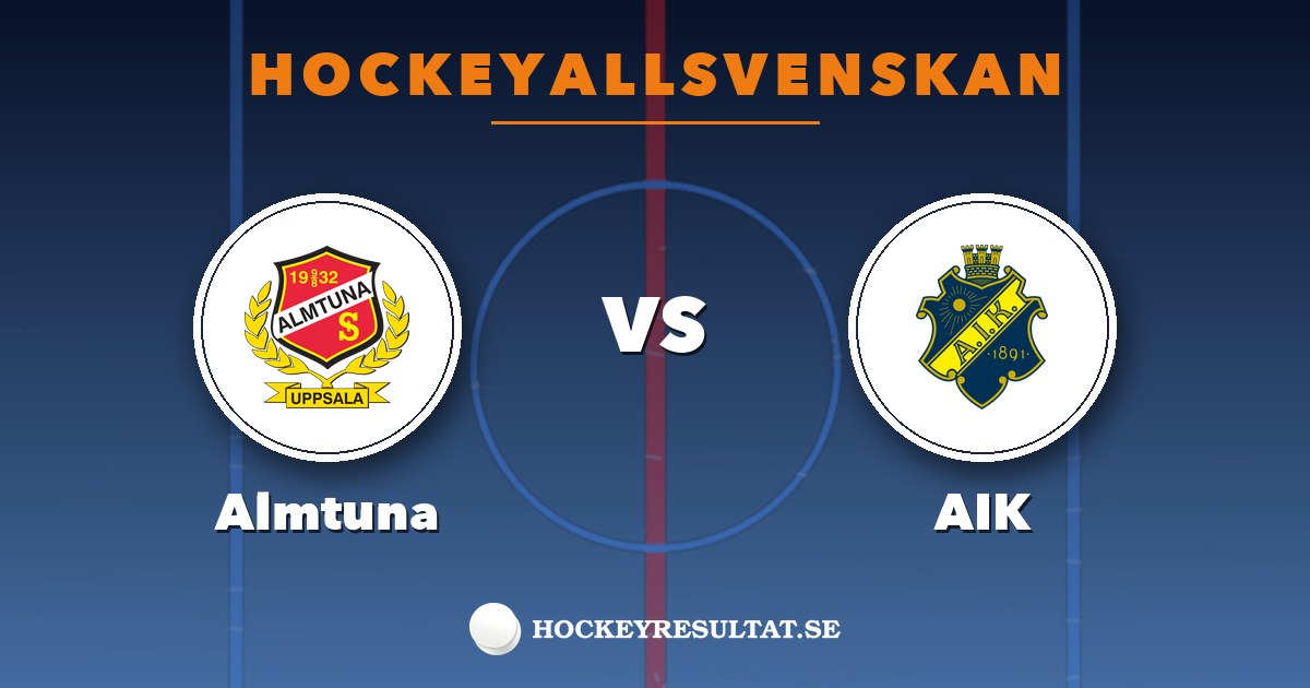 Hockeyallsvenskan: Almtuna – AIK. Grafik: Hockeyresultat.se