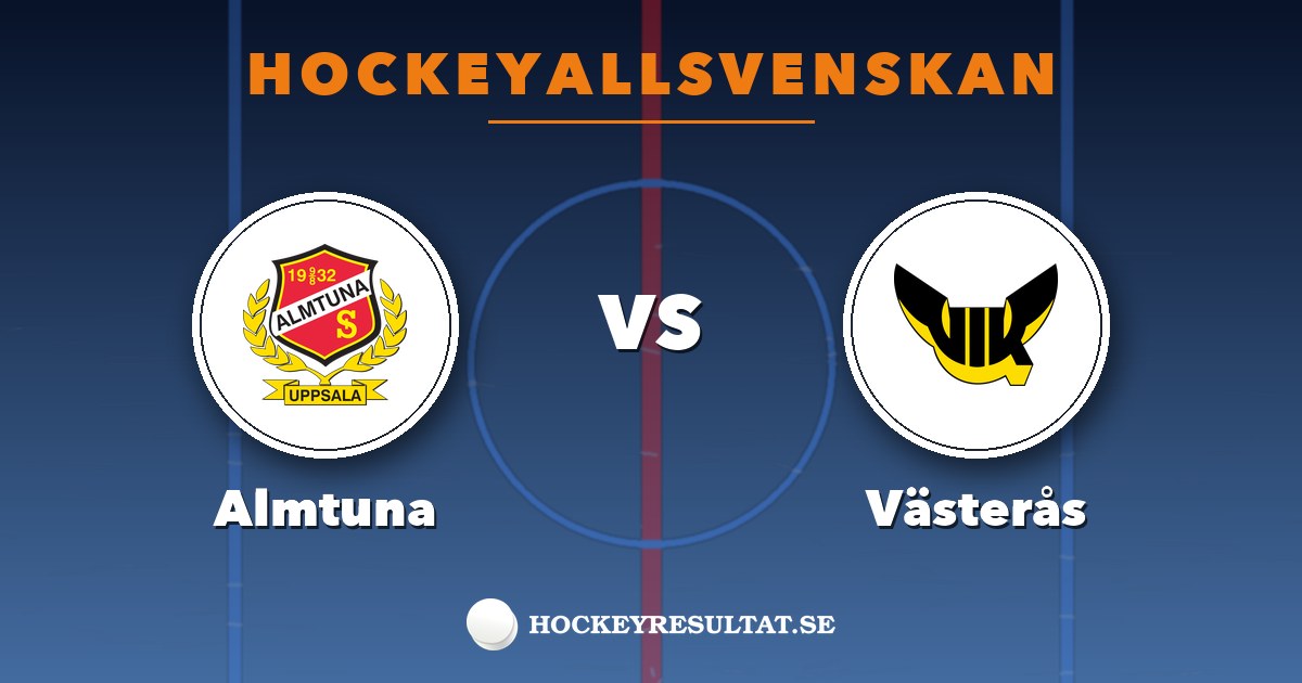 Hockeyallsvenskan: Almtuna – Västerås. Grafik: Hockeyresultat.se