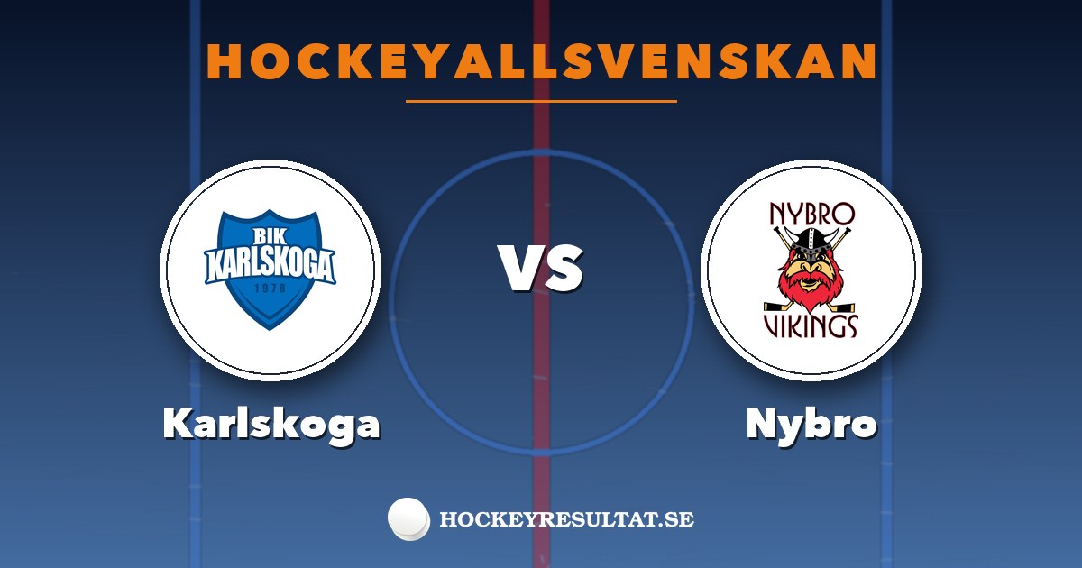 Hockeyallsvenskan: Karlskoga – Nybro. Grafik: Hockeyresultat.se