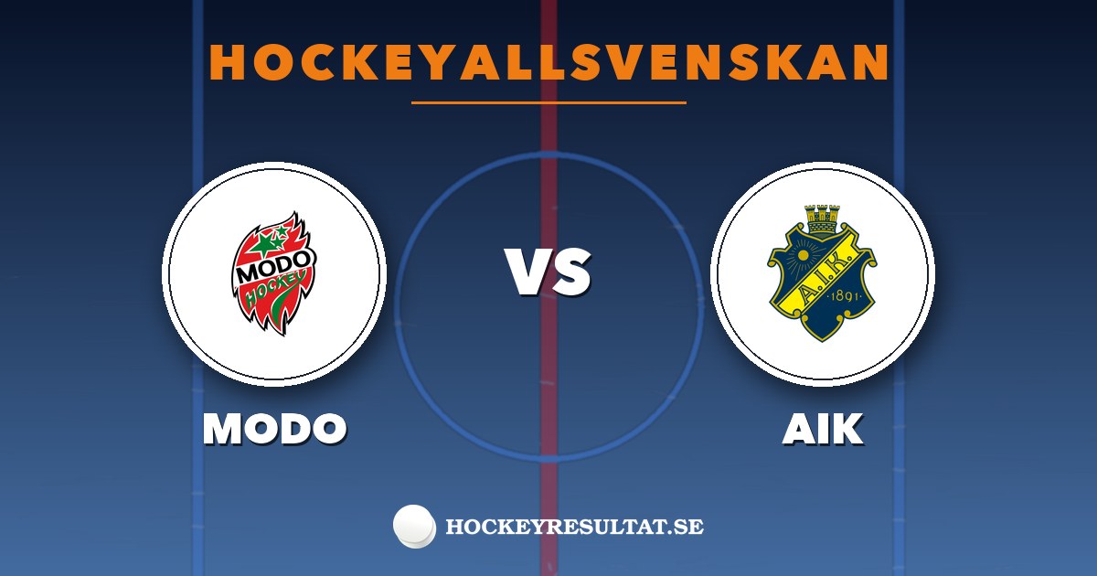 Hockeyallsvenskan: MODO – AIK. Grafik: Hockeyresultat.se