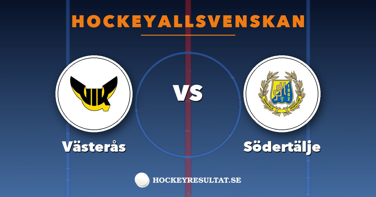 Hockeyallsvenskan: Västerås – Södertälje. Grafik: Hockeyresultat.se