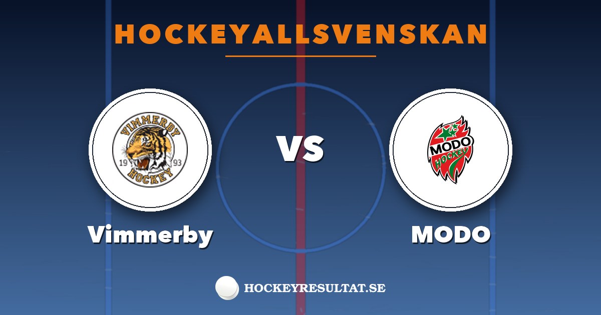 Hockeyallsvenskan: Vimmerby – MODO. Grafik: Hockeyresultat.se