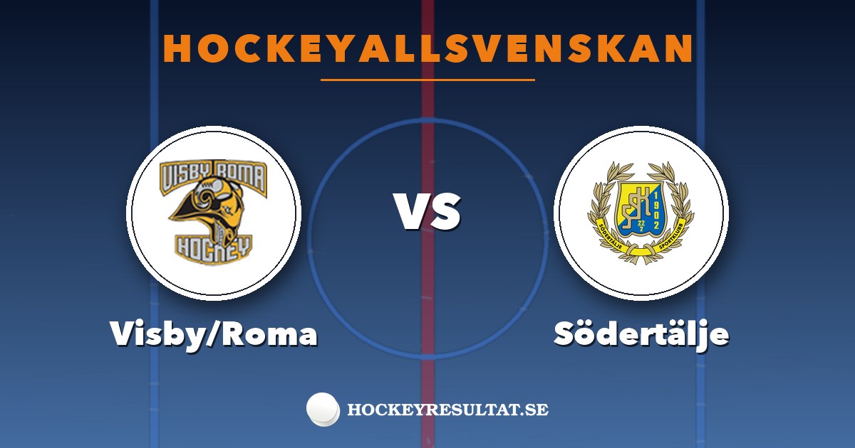 Hockeyallsvenskan: Visby/Roma – Södertälje. Grafik: Hockeyresultat.se
