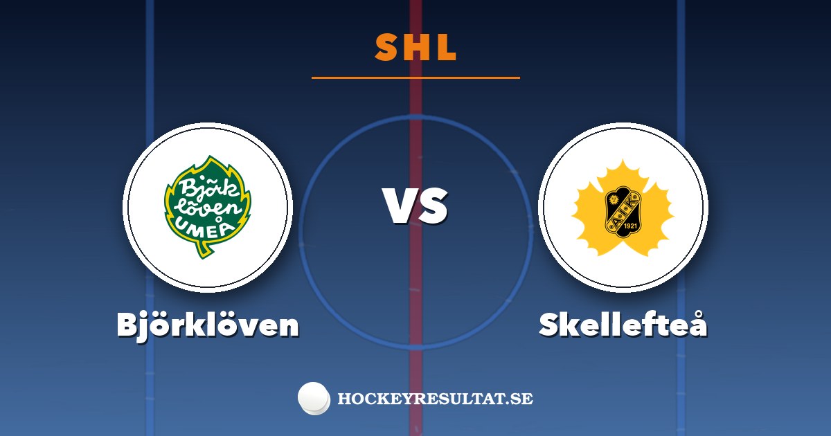 SHL: Björklöven – Skellefteå. Grafik: Hockeyresultat.se