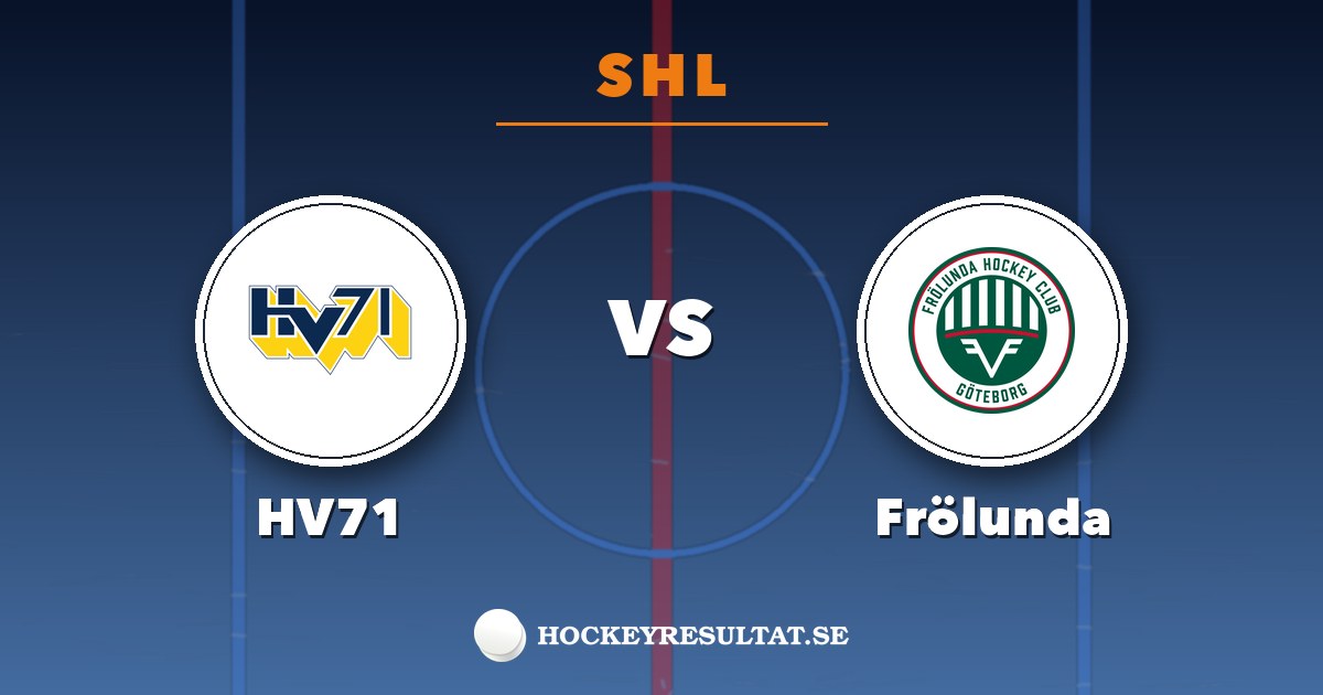 SHL: HV71 – Frölunda. Grafik: Hockeyresultat.se