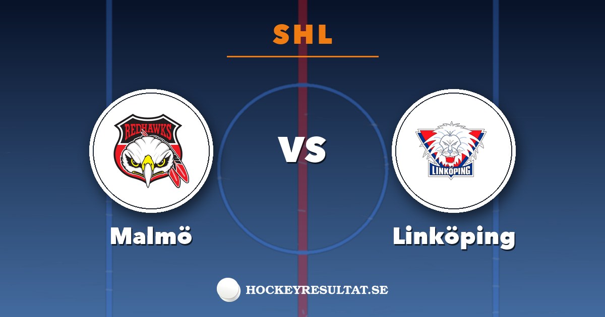 SHL: Malmö – Linköping. Grafik: Hockeyresultat.se