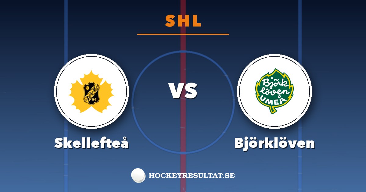 SHL: Skellefteå – Björklöven. Grafik: Hockeyresultat.se