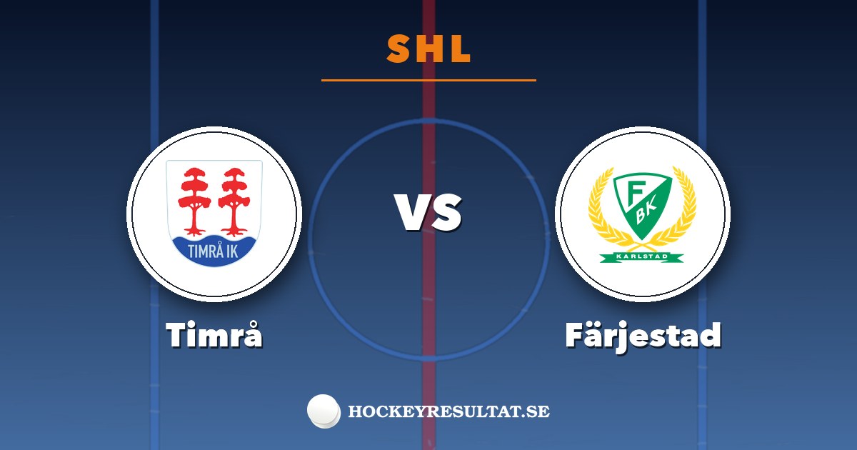 SHL: Timrå – Färjestad. Grafik: Hockeyresultat.se